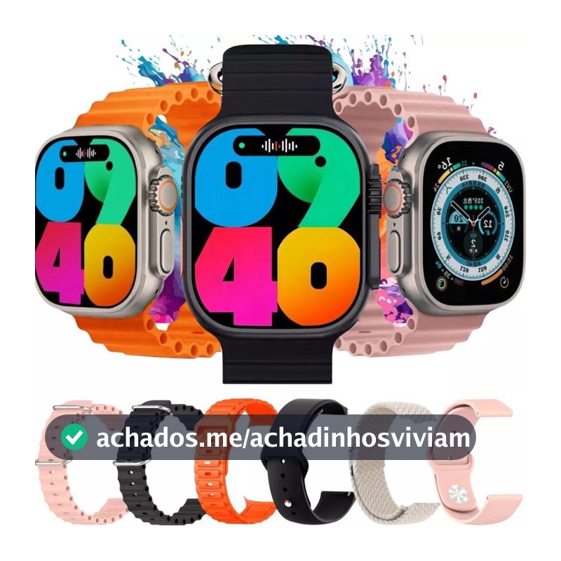 Relógio Smartwatch Ultra 2 Com 6 Pulseiras Masculino Feminino Lançamento 2027