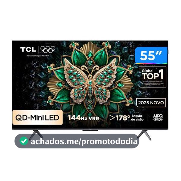 Smart TV 55" TCL 4K UHD MiniLED 55C6K 120Hz Google TV AiPQ Google Assistente 4 HDMI 2 USB - Smart Tv - Magazine Cmdias