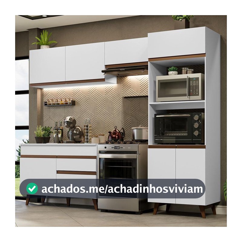 Armário de Cozinha Completa 260cm Reims Madesa 09 - Móveis de Cozinha