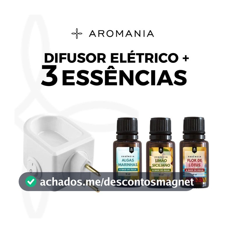 Kit Difusor Elétrico de Aromas + 3 Essências Concentradas 15ml - Escolha a Sua