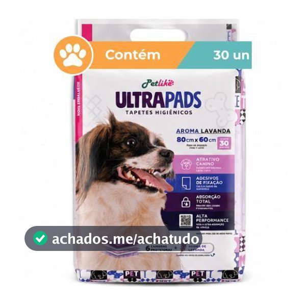 Tapete Higiênico Ultra Pads Lavanda 60x80cm 30 Unidades