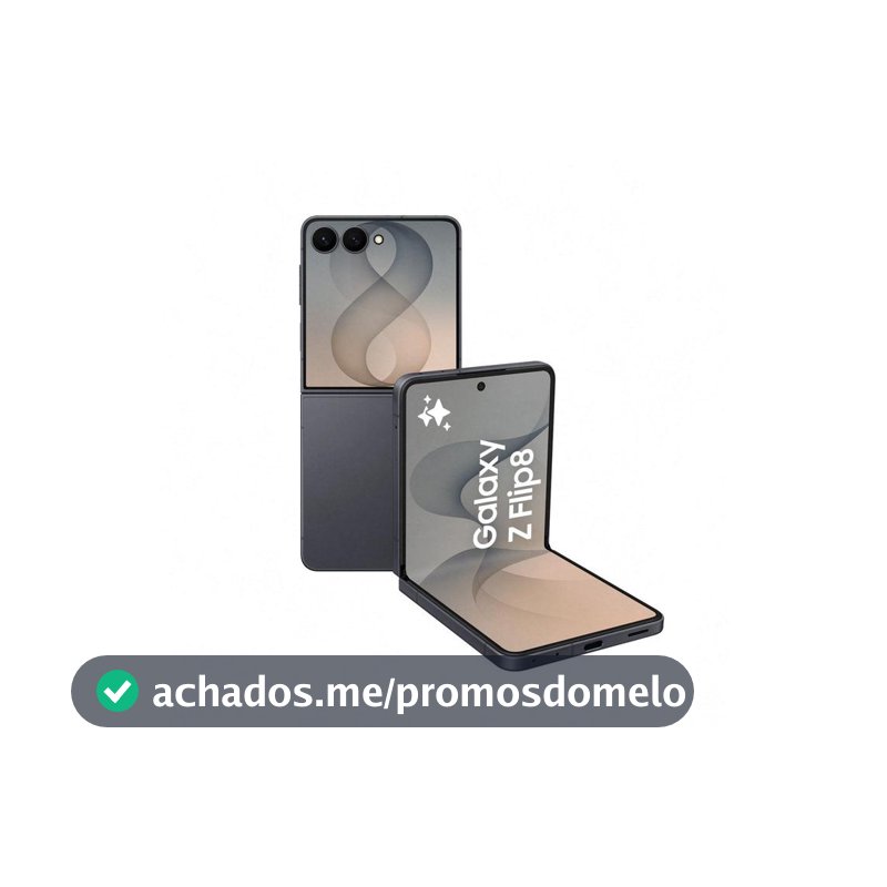 Celular Samsung Galaxy Z Flip8 256GB 12GB RAM Preto 6,9" Câm. Dupla 50MP O Flip Mais Leve do Mundo