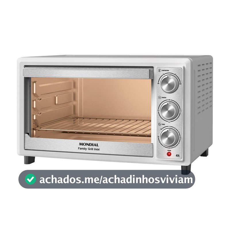 Forno Elétrico de Bancada Mondial 42L Branco Family Grill FRN-42-WI - Forno Elétrico - Magazine Walleskaricardo