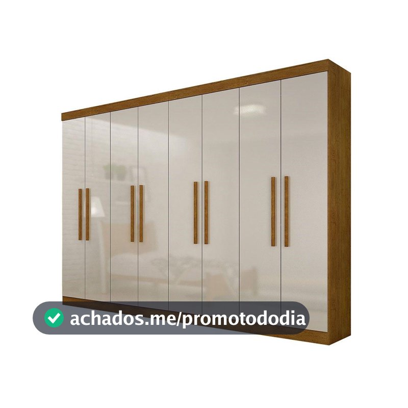 Guarda Roupa Casal Hera MDF 8 Portas e 4 Gavetas Rufato