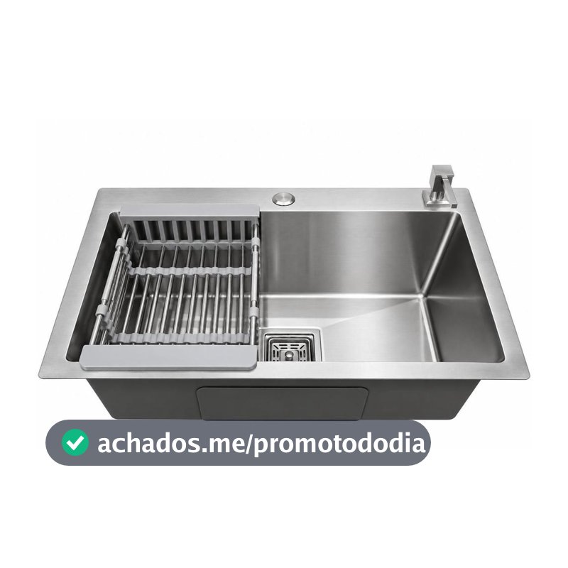 Cuba Cozinha Gourmet Quadrada Aço Inox 304 Escovada 60x40cm Com Acessórios Stillus Home