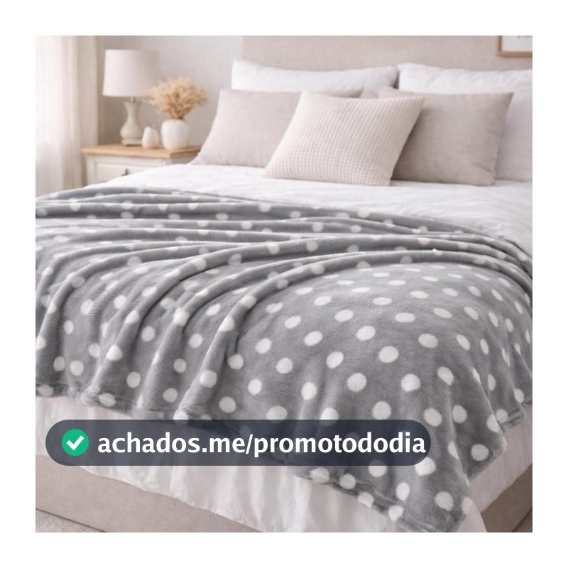 Manta Casal Estampa Poá Cobertor Soft Manta Micro Fibra Toque Macio
