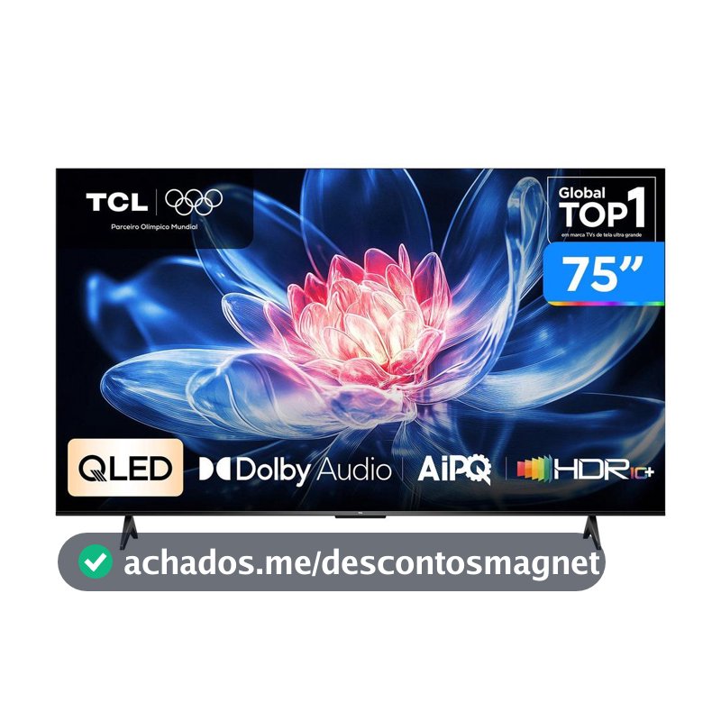 Smart TV 75" TCL 4K UHD QLED 75T6C Google TV 2026