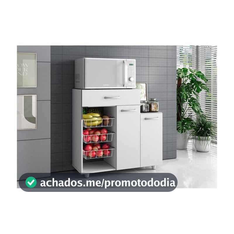 Armário com Fruteira 1 Gaveta 2 Portas Aramóveis Lia