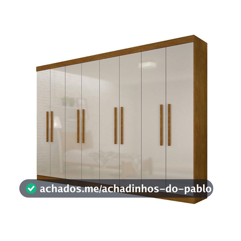 Guarda Roupa Casal Hera MDF 8 Portas e 4 Gavetas Rufato