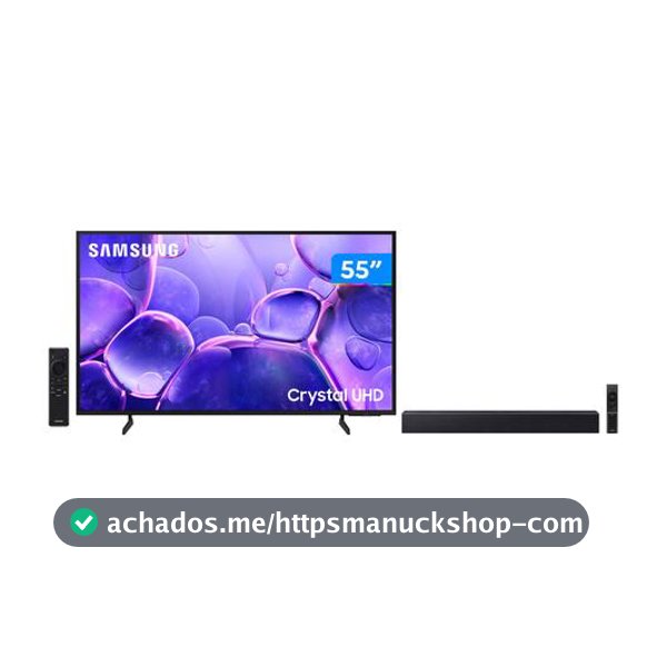 Smart TV 55” Samsung 4K UHD Crystal UHD - 3 HDMI + Soundbar B-Series HW-B400F 40W USB - Smart Tv - Magazine Cmdias