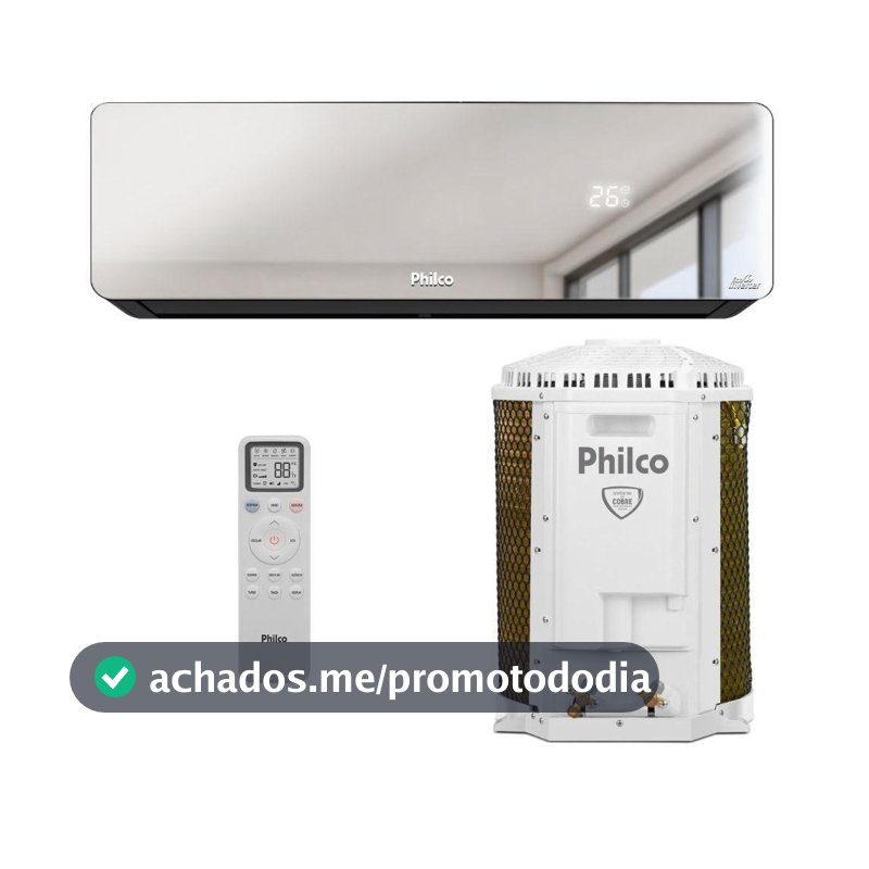 Ar Condicionado Split Inverter Philco PAC12QG Espelhado 12000 BTUs Quente e Frio 220V - Ar Condicionado Inverter - Magazine Homegigi