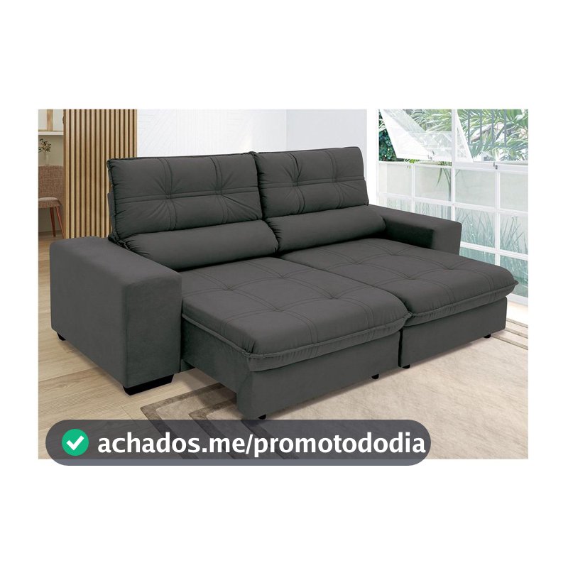 Sofá Retrátil Reclinável 3 Lugares Suede Brunello Linoforte