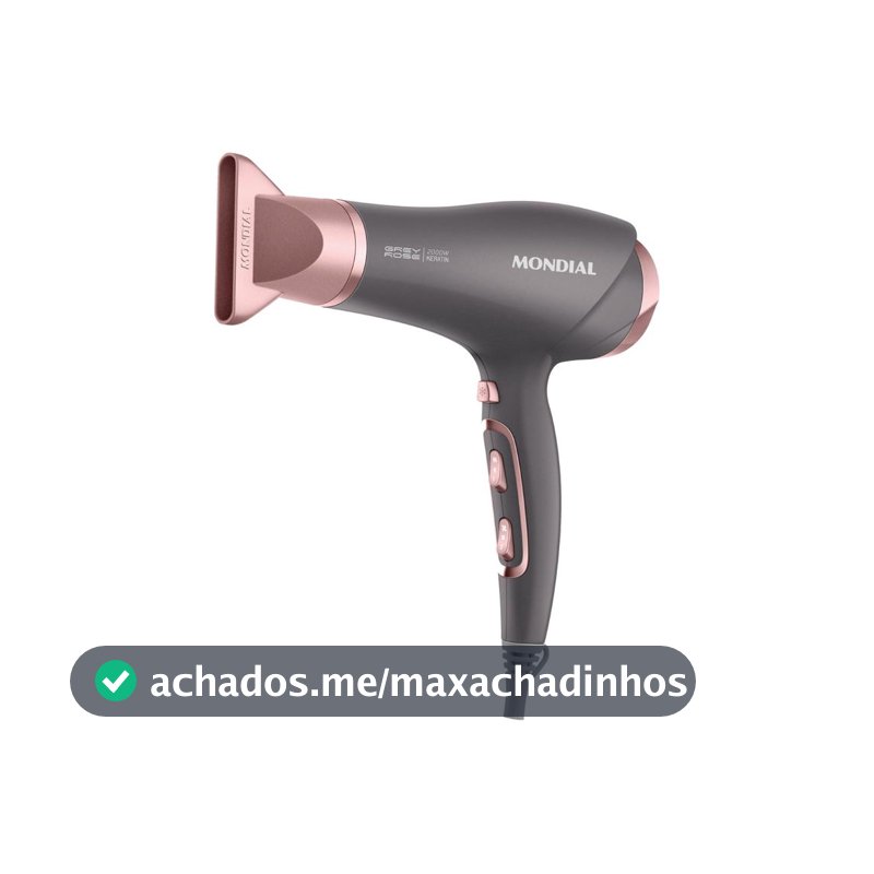 Secador de Cabelo Mondial Keratin Grafite e Rosé