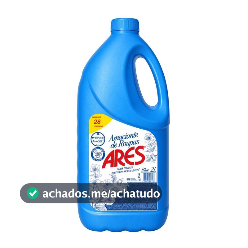 Amaciante De Roupas Ares Blue 2L Perfume e Maciez Rende Até 28 Lavagens