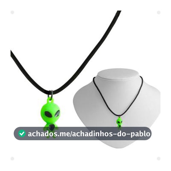 Colar infantil unissex + pingente verde ET qualidade premium menina presente alien moda ajustavel disco voador menino - Orizom - Colar - Magazine Moniqueglima