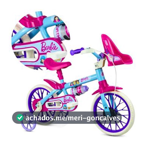 Bicicleta Infantil Aro 12 Nathor Barbie Menina 1 a 4 Anos - Bicicleta Infantil