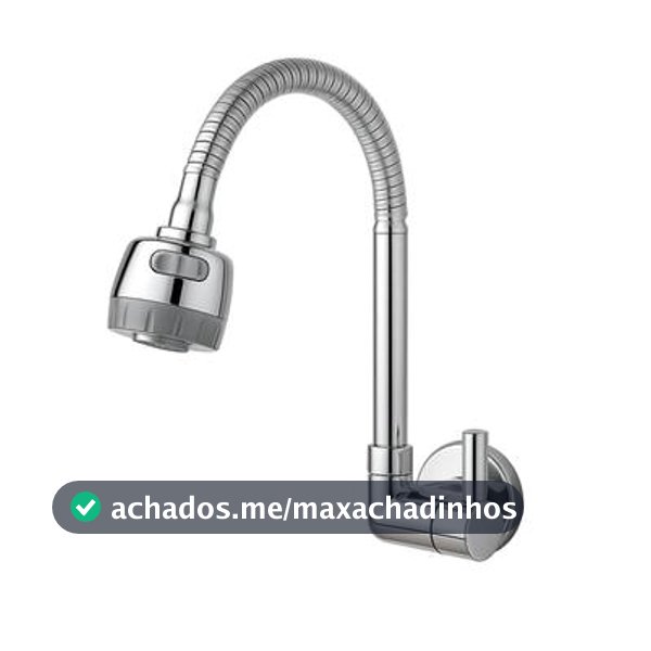 Torneira Gourmet Flexível Cromada com Alavanca e Bica Articulada para Cozinha