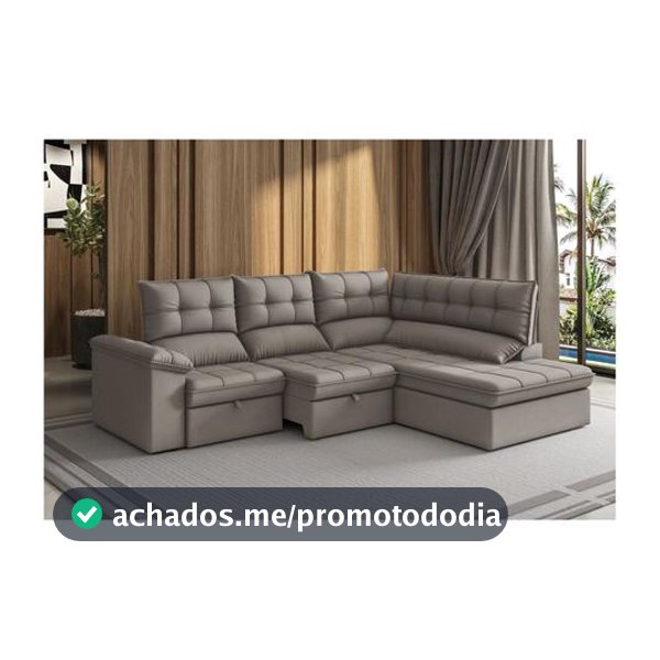 Sofá de Canto 5 Lugares Retrátil Reclinável Slim Molas Ensacadas Milano BestHouse