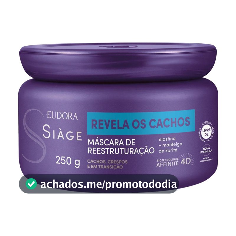Máscara de Reestruturação Eudora Siàge Revela os Cachos 250g