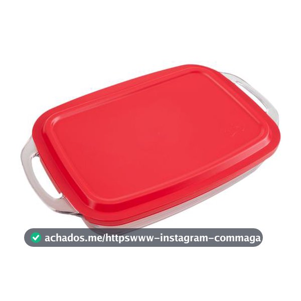 Assadeira de Vidro Retangular com Alças Marinex Seletta