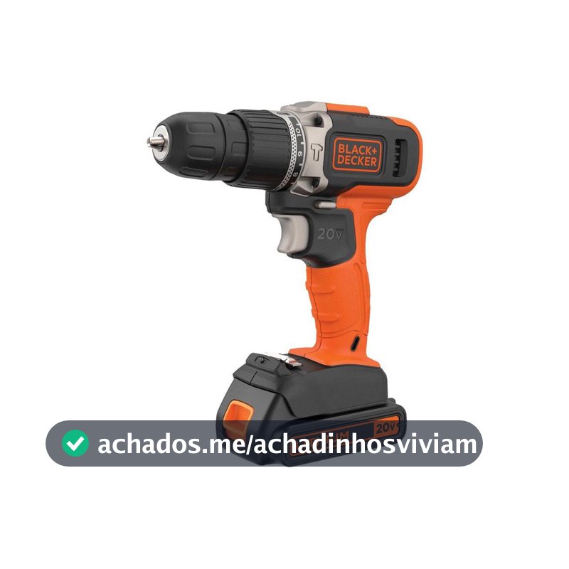 Furadeira e Parafusadeira de Impacto Black+Decker a Bateria 3 Peças 20V Max