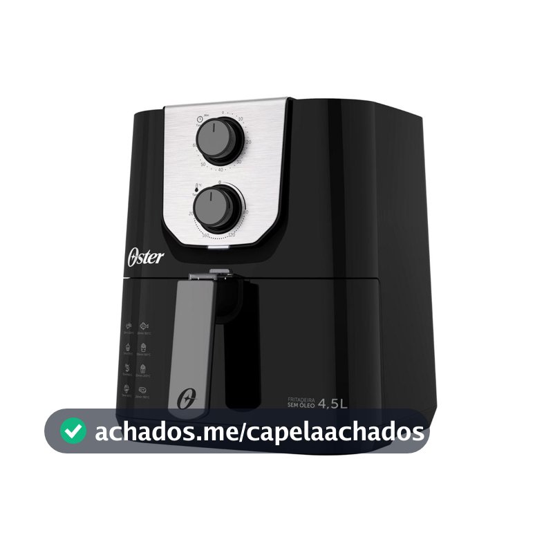Air Fryer Oster Black Perform Preta com Timer 4,5L