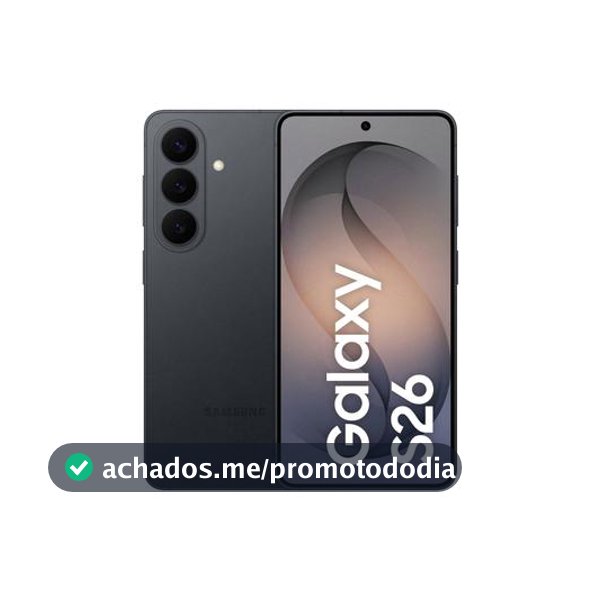 Celular Samsung Galaxy S26 Preto 5G 256GB Galaxy AI 6,3" 12GB RAM Câm. Tripla 50+12+10MP Bateria 4300mAh Dual Chip