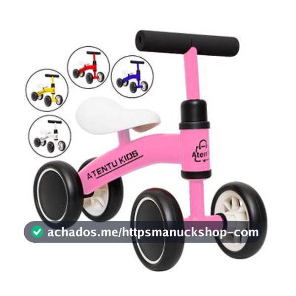 Bicicleta Infantil De Equilíbrio Sem Pedal 4 Rodas