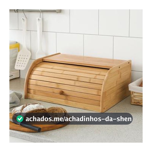 Porta Pão Bambu Tampa Retrátil Armazenamento Cozinha Organizador - BrinqLar - Porta Pão - Magazine Vistore