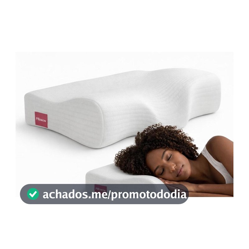 Travesseiro Cervical Ortopédico Espuma NASA D40 Anatômico Médio com Capa Removível para Dor no Pescoço Pillowow
