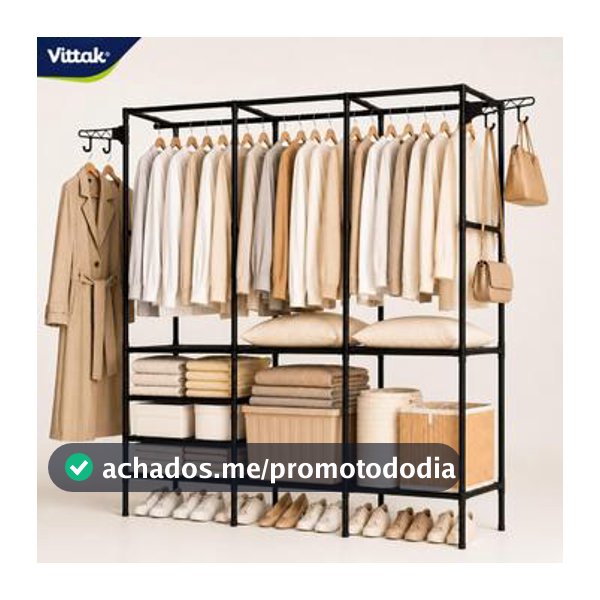 Arara Cabideiro Sapateira 3 Colunas Armário Organizador 8 Prateleiras Multiuso Vittak