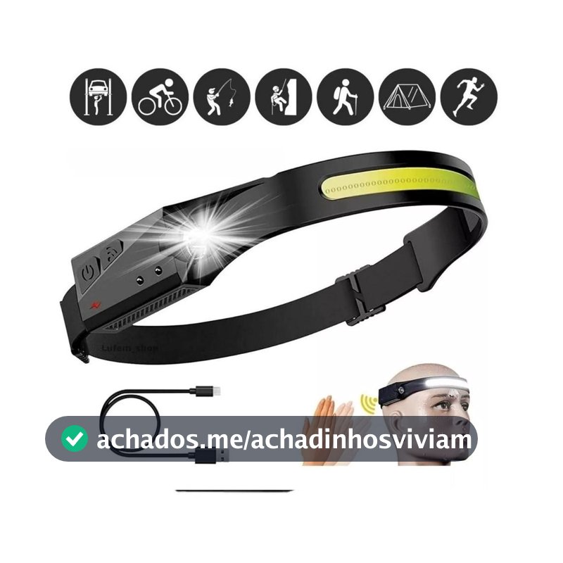 Lanterna De Cabeça recarregável Corrida Mecânico Camping Profissional Led 350 Lúmens
