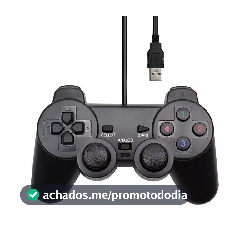 Controle de ps2 c/ fio usb e analogico p/pc retro game shinka