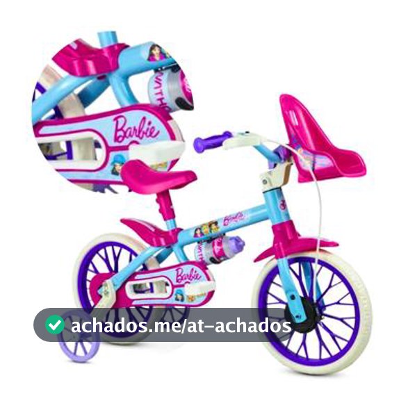 Bicicleta Infantil Aro 12 Nathor Barbie Menina 1 a 4 Anos - Bicicleta Infantil