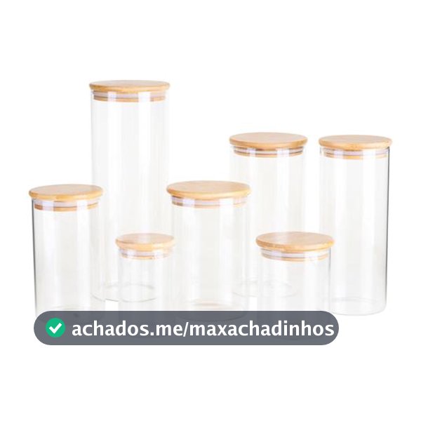 Jogo de Potes de Vidro Hermético Brinox com Tampa Redondo Ekko 7 Peças - Pote