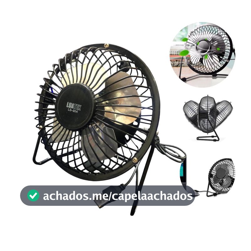 Mini ventilador Metal USB Portátil Ajustável Silencioso - Luatek - Mini Ventilador - Magazine Jhjofertas