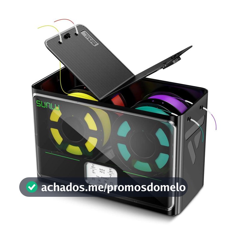 Impressora 3D e secador de filamentos SUNLU S4, capacidade de 4 bobinas, preto - Impressora 3D - Magazine Sacafarelli
