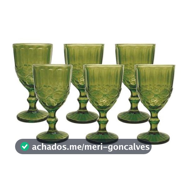 Jogo de Copos de Vidro Verde 330ml 6 Peças