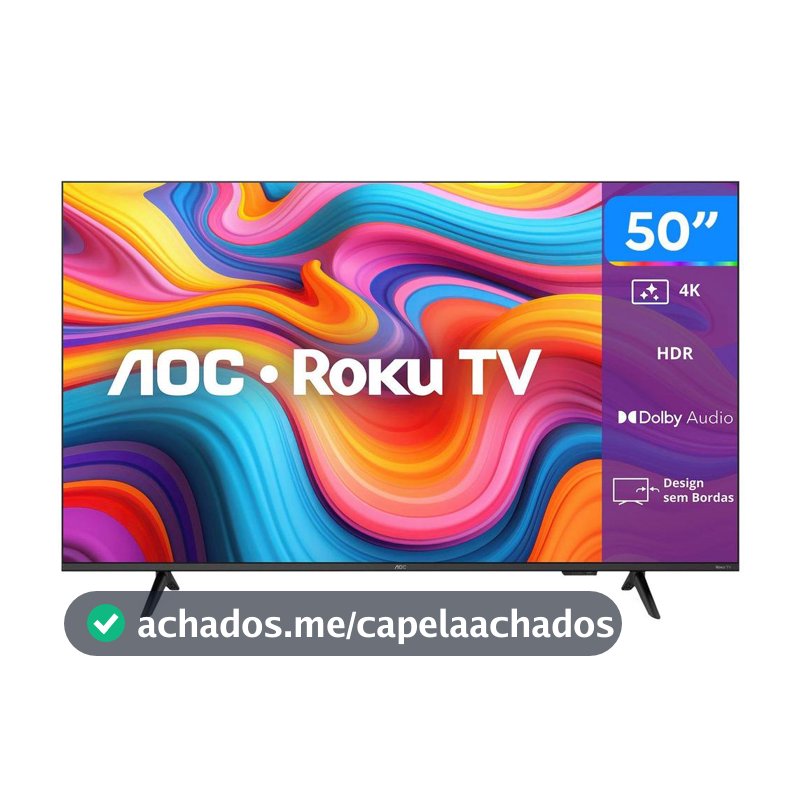 Smart TV LED 50 polegadas AOC 4K UHD DLED Roku TV 50U7066 78G 60 Hz Quad Core Dolby Digital - Smart Tv - Magazine In_2936609