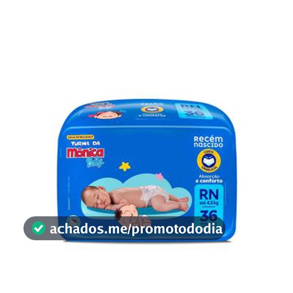 Fralda Turma da Mônica Baby Tam. RN até 4,5kg