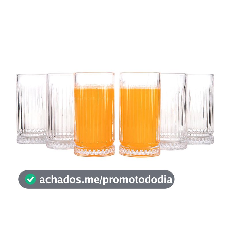 Jogo de Copos de Vidro 440ml 6 Peças Haus Concept Prince