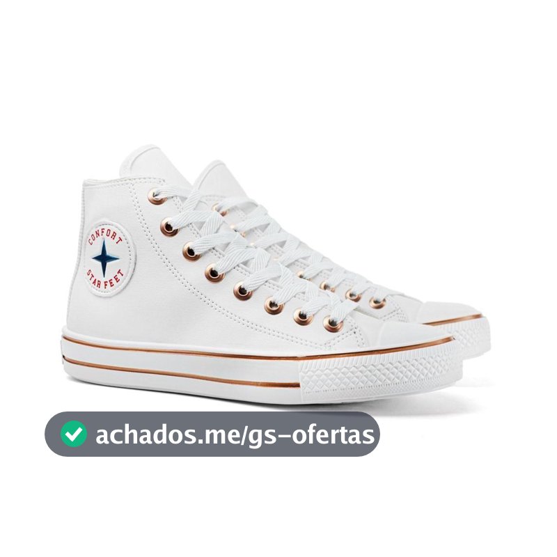 Tênis Feminino Cano Alto Star Feet Lona Dia a Dia Branco 41 - Tênis Feminino - Magazine Moniqueglima