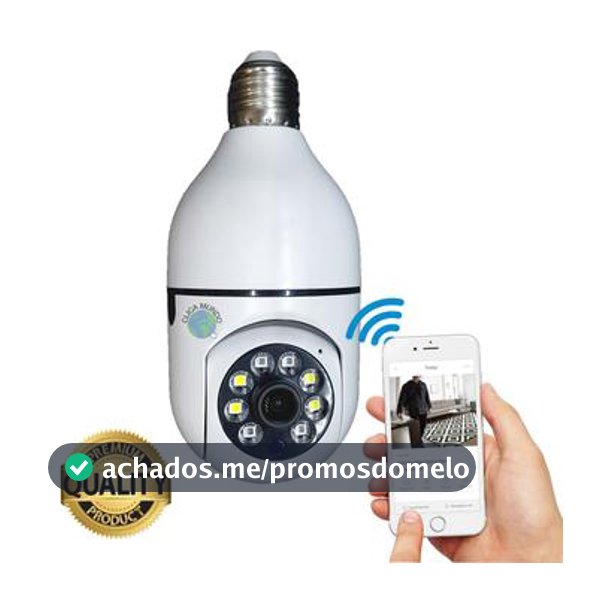Camera Segurança Panoramica Lampada E27 Wifi Espia Com Rastreio de Movimento