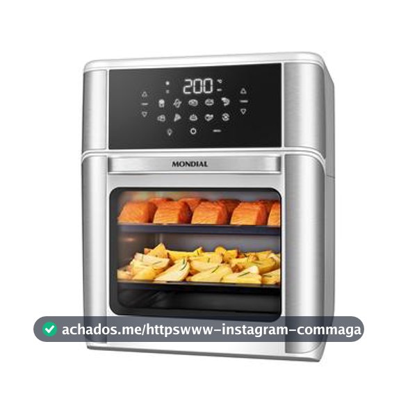 Fritadeira Air Fryer Forno Oven 12L Mondial Branco Inox 2000W AFON12LWI - Fritadeira sem Óleo / Air Fryer