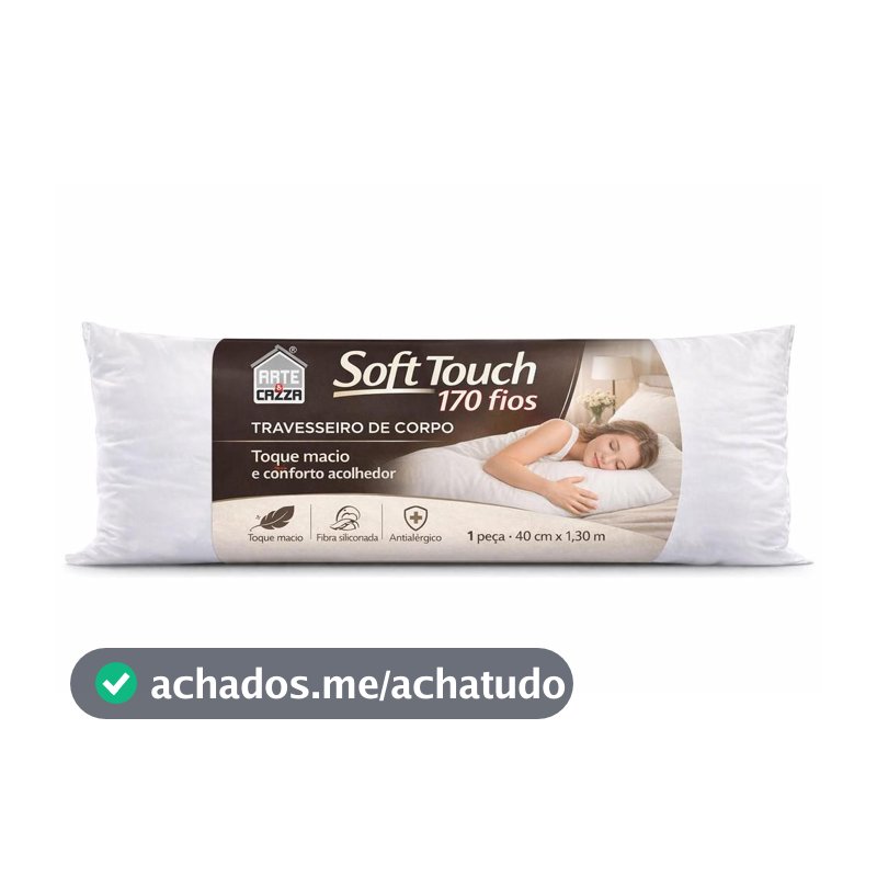 Travesseiro de Corpo 40cm x 1,30m Soft Touch Branco