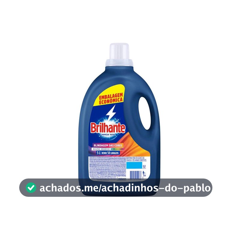 Brilhante Lava Roupas Líquido Limpeza Total 5 L