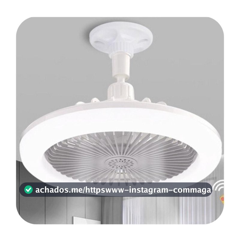 Ventilador de Teto com Lâmpada LED e Controle Remoto 2 em 1 Bivolt, Ideal para Salas e Quartos