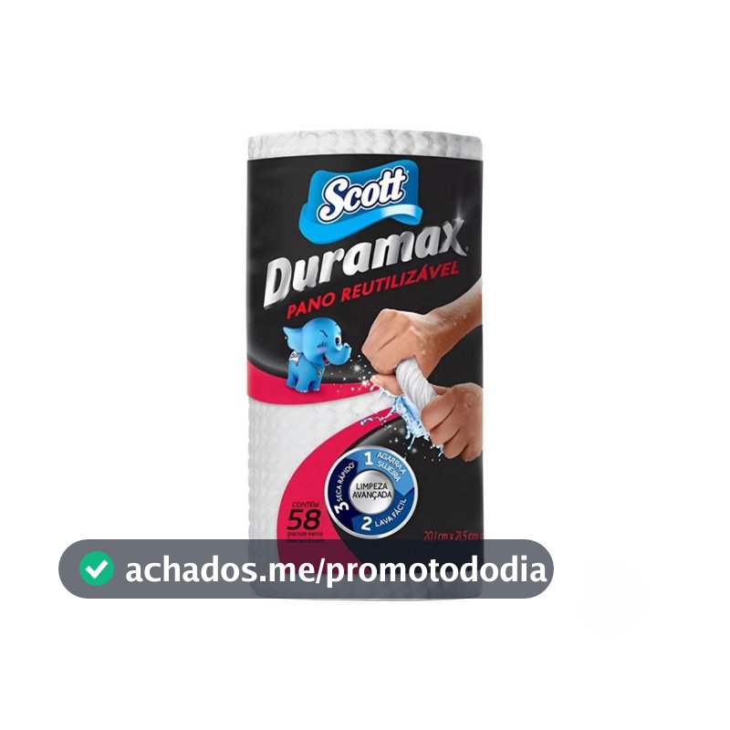 Pano Multiuso Branco 20,1cm x 21,5cm Duramax Scott