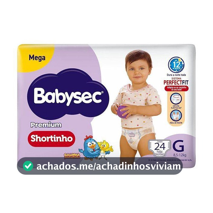 Fralda Shortinho Babysec Galinha Pintadinha Premium Tam. G 8,5 a 12kg 24 Unidades - Fralda Descartável - Magazine Moniqueglima