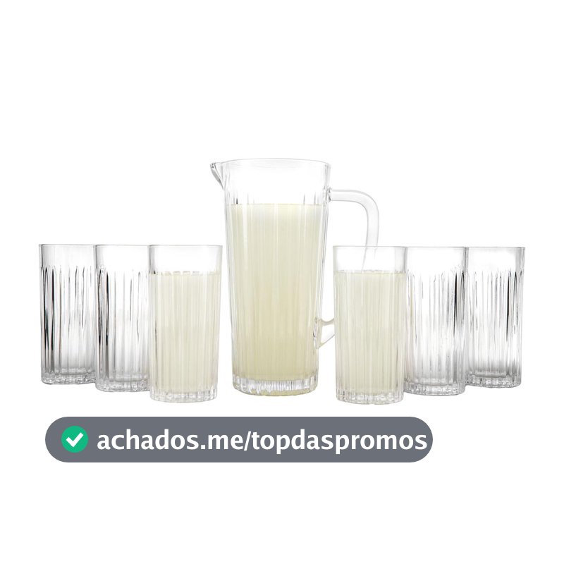 Jogo de Copos com Jarra de Vidro 7 Peças Haus Concept Filetto